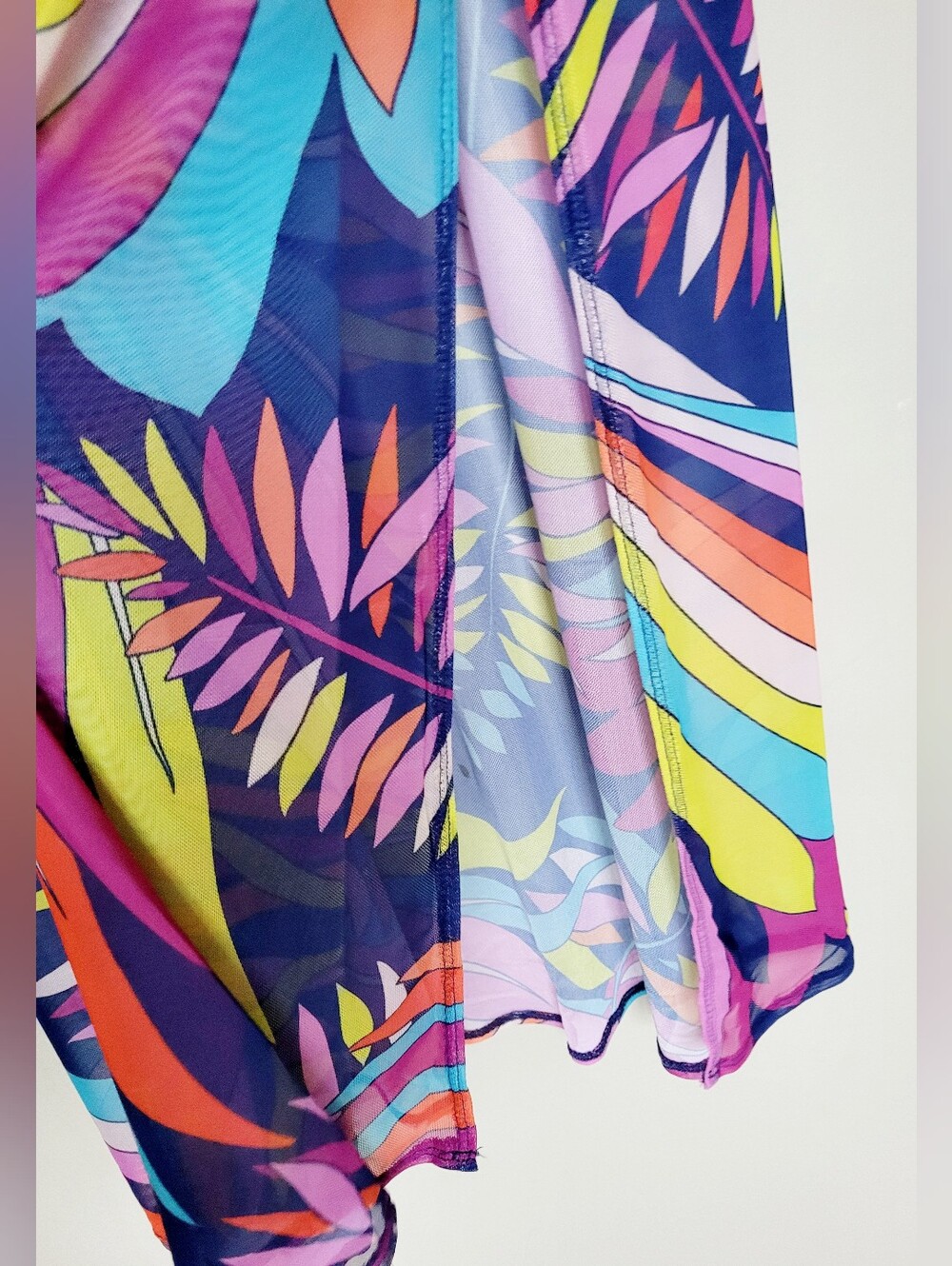 Trina Turk Maxi Sheer V-Neck Beach Dress in Multicolor NEW W TAG $178 Small - Picture 8 of 16